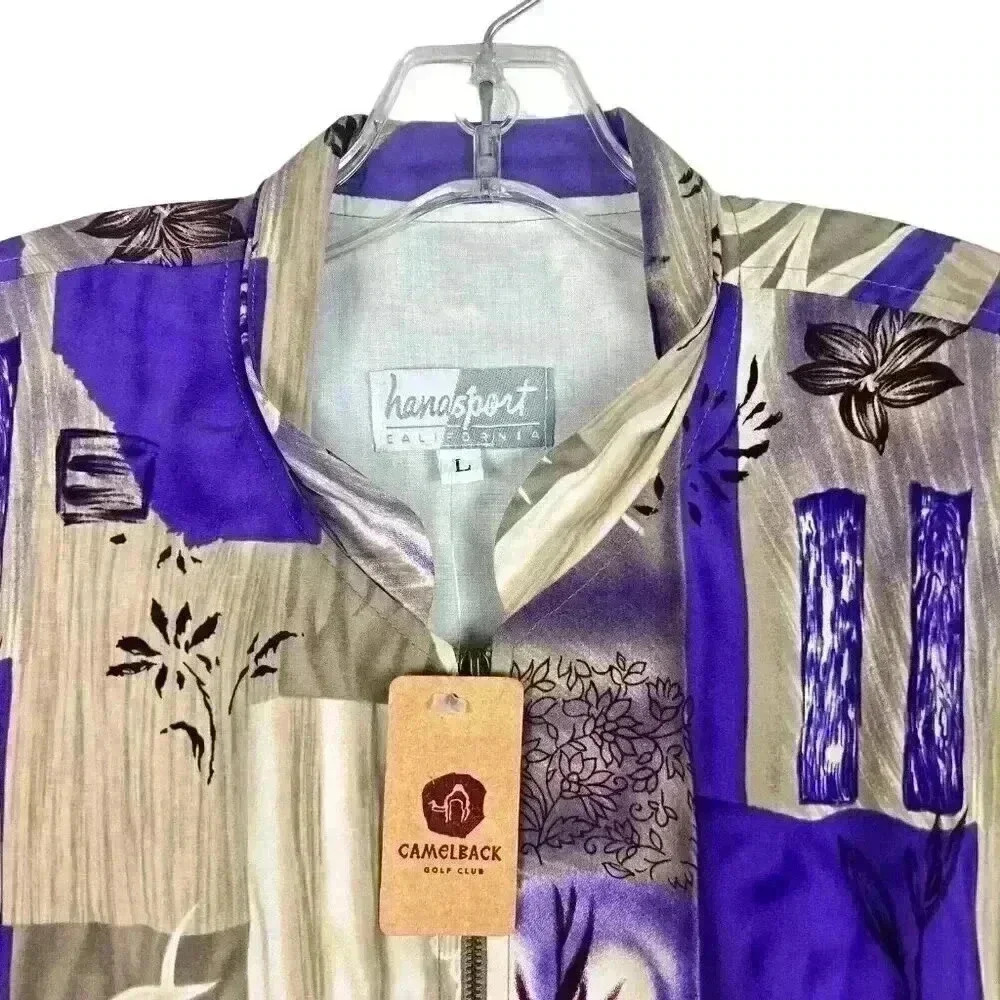 New NWT Hana Sport Vintage Windbreaker Purple‎ 90’s Women’s Large Golf Tennis - Picture 2 of 16